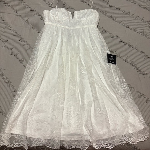 Lulus Midi White Dress - Size Medium - Picture 1 of 4